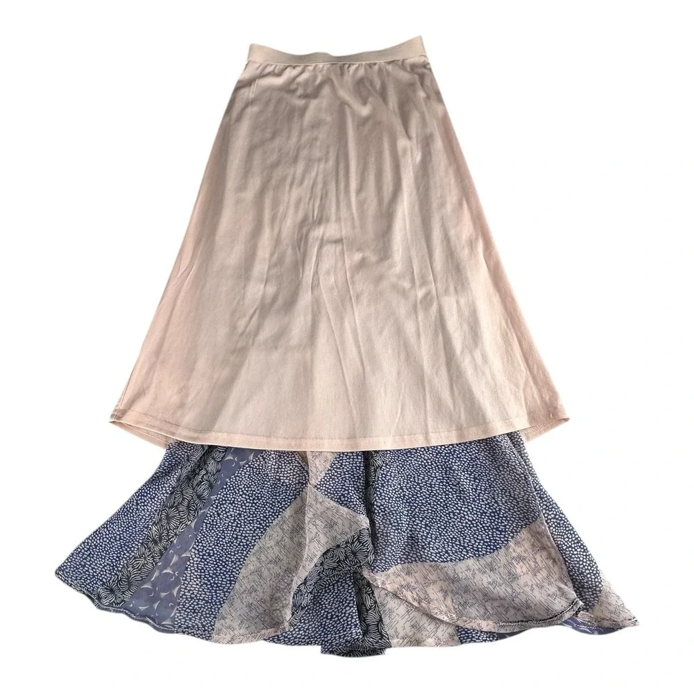 BB DAKOTA BY STEVE MADDEN Sheer‎ Midi Skirt Multicolor Print Size Small
